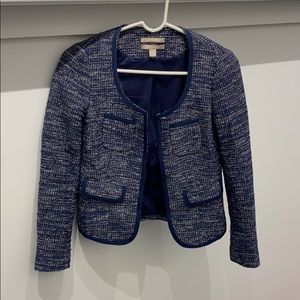 Banana Republic Cropped Blazer, Blue Tweed